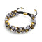 Or Chrome x Blanc | Bracelet Double Verre Pailleté